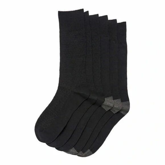 NWT - 6-pair Black Cole Haan Men's Dress Sock Fits Men's shoe size 7-12 - Picture 4 of 5